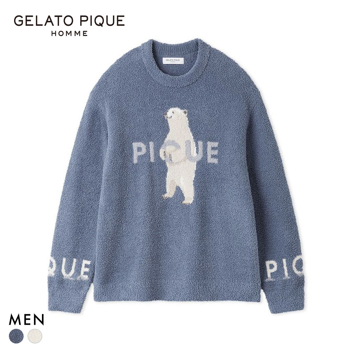 ジェラートピケ オム メンズ パウダーフォレストベアジャガードプルオーバー ジェラピケ パジャマ ルームウェア gelato pique HOMME