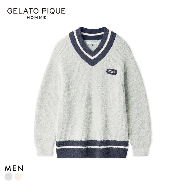 ジェラートピケ オム メンズ パウダーラインプルオーバー ジェラピケ パジャマ ルームウェア gelato pique HOMME