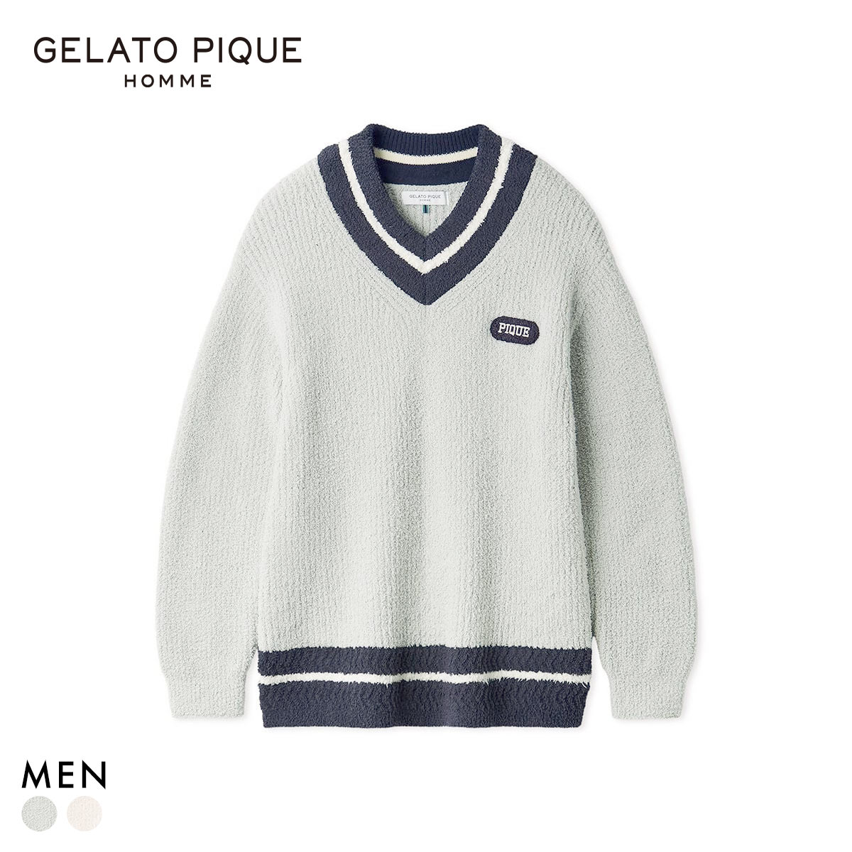ジェラートピケ オム メンズ パウダーラインプルオーバー ジェラピケ パジャマ ルームウェア gelato pique HOMME
