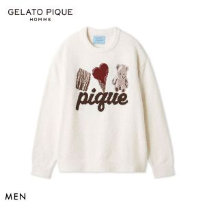 ジェラートピケ オム メンズ Valentine ワンポイントジャガードプルオーバー ジェラピケ Valentine GELATO PIQUE HOMME バレンタイン