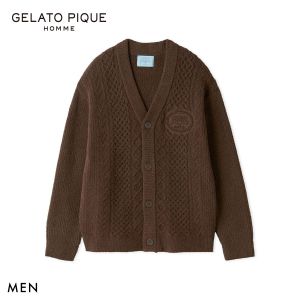 ジェラートピケ オム メンズ Valentine アランカーディガン ジェラピケ パジャマ GELATO PIQUE HOMME バレンタイン