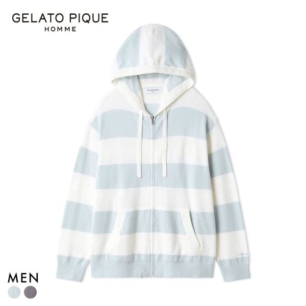 ジェラートピケ オム メンズ スムーズィー2ボーダーパーカ ジェラピケ パジャマ ルームウェア gelato pique HOMME