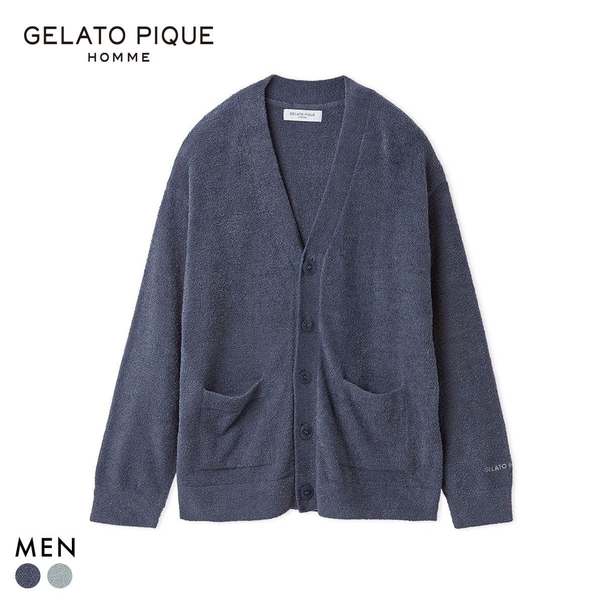 ジェラートピケ オム メンズ 調温スムーズィーカーディガン ジェラピケ gelato pique HOMME(NV-ネイビー-M)