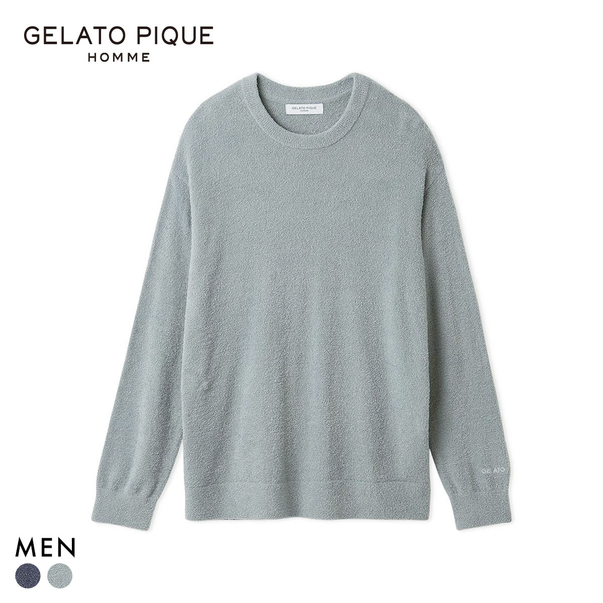 ジェラートピケ オム メンズ 調温スムーズィープルオーバー ジェラピケ パジャマ ルームウェア gelato pique HOMME(BU-ブルー-M)