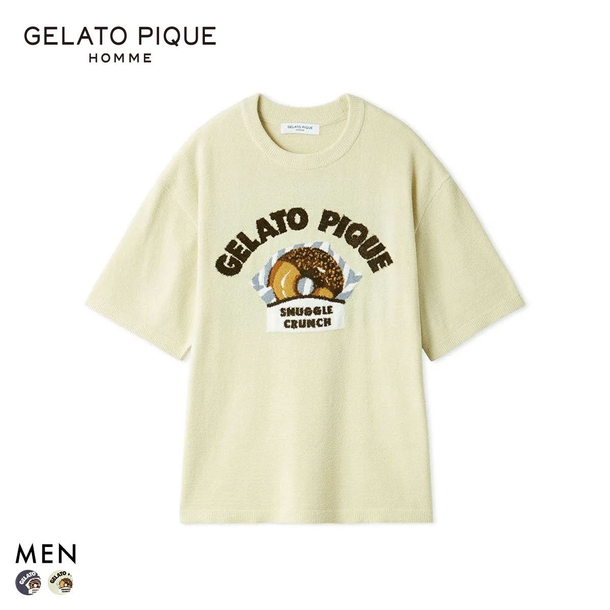 ジェラートピケ オム メンズ エアリーモコドーナツプルオーバー ジェラピケ パジャマ GELATO PIQUE HOMME(LM-ライム-M)