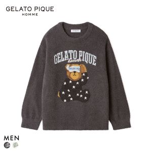 ジェラートピケ オム メンズ べビモコグッドモーニングベアプルオーバー ジェラピケ パジャマ Valentine GELATO PIQUE HOMME