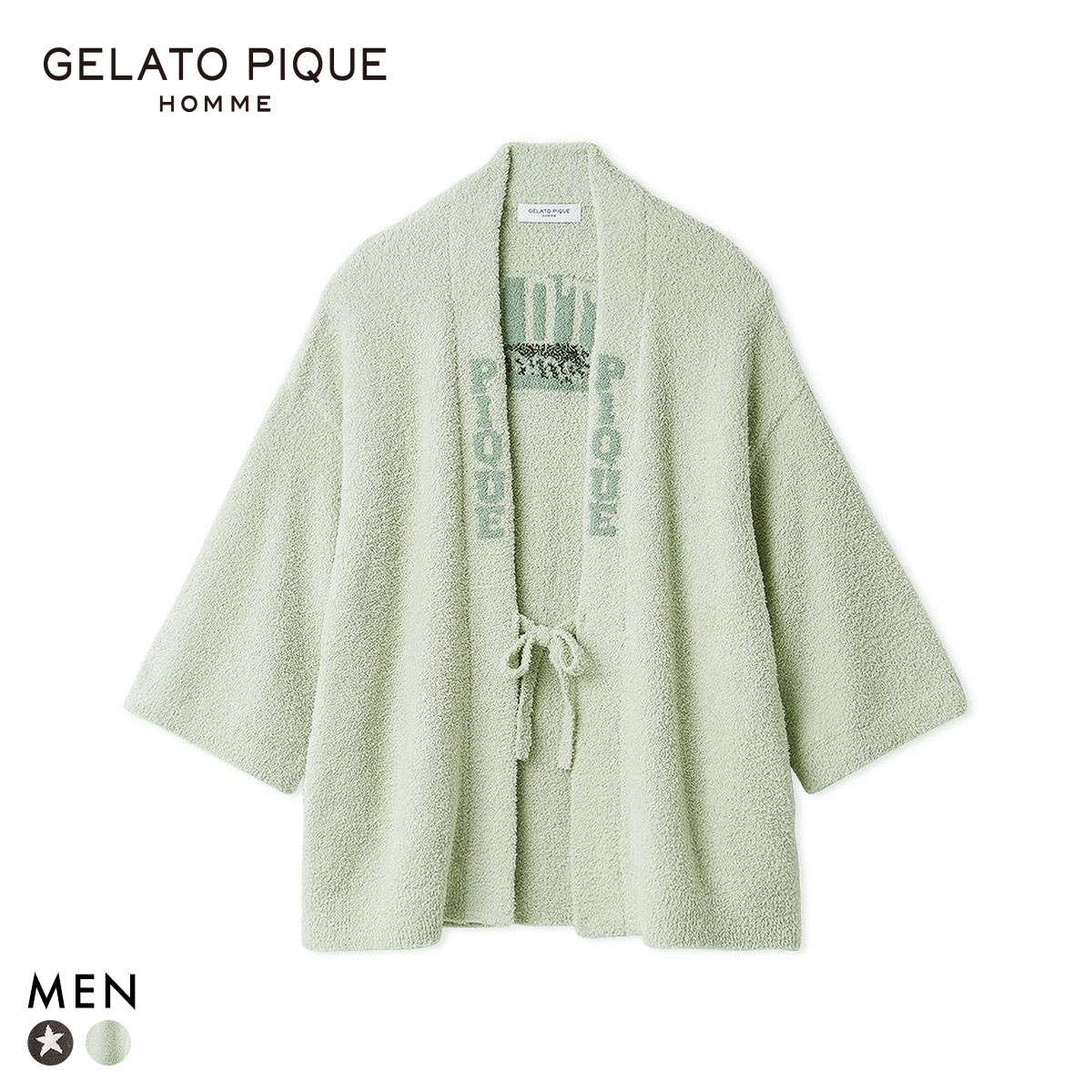 ジェラートピケ オム メンズ べビモコグッドモーニングベアピケチャン ジェラピケ パジャマ ルームウェア gelato pique HOMME(MI-ミント-Free)
