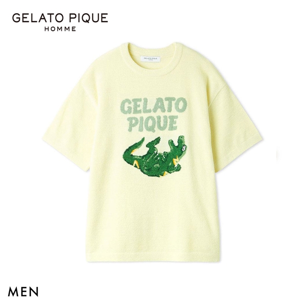 ジェラートピケ オム メンズ エアリーモコスリーピングダイナソージャガードプルオーバー ジェラピケ パジャマ GELATO PIQUE HOMME