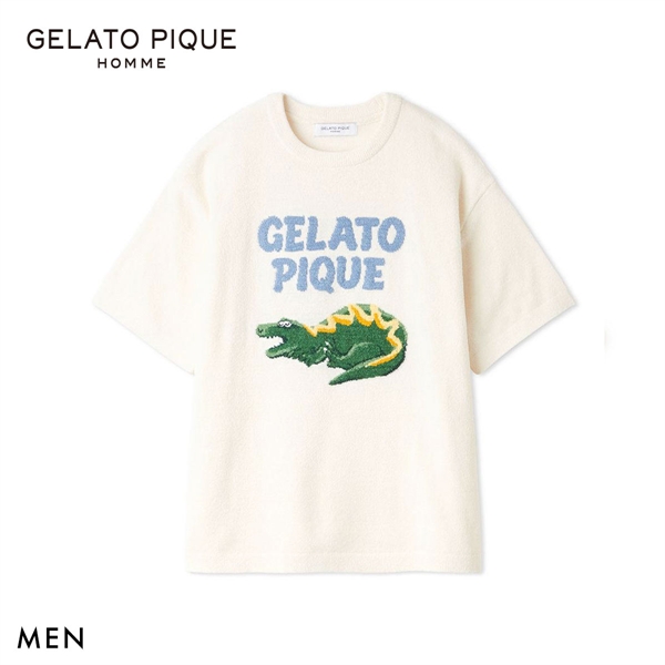 ジェラートピケ オム メンズ エアリーモコスリーピングダイナソージャガードプルオーバー ジェラピケ パジャマ GELATO PIQUE HOMME