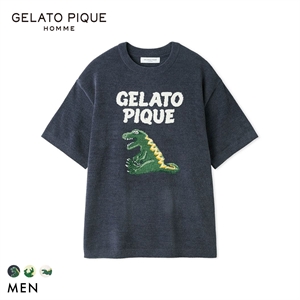 ジェラートピケ オム メンズ エアリーモコスリーピングダイナソージャガードプルオーバー ジェラピケ パジャマ GELATO PIQUE HOMME