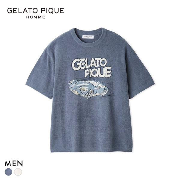 ジェラートピケ オム メンズ エアリーモコスタービークルジャガードプルオーバー ジェラピケ パジャマ GELATO PIQUE HOMME