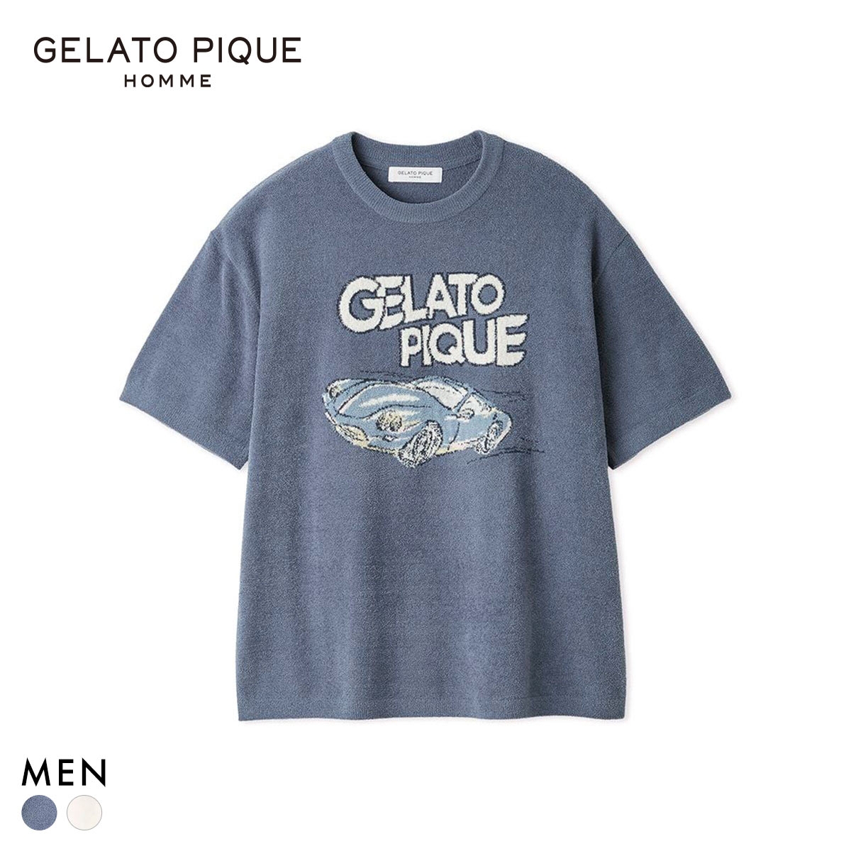 ジェラートピケ オム メンズ エアリーモコスタービークルジャガードプルオーバー ジェラピケ パジャマ GELATO PIQUE HOMME