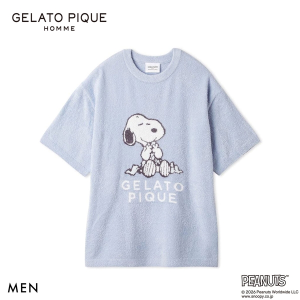 ジェラートピケ オム PEANUTS メンズ スムーズィージャガードプルオーバー スヌーピー SNOOPY ジェラピケ パジャマ GELATO PIQUE HOMME