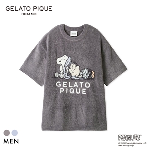 ジェラートピケ オム PEANUTS メンズ スムーズィージャガードプルオーバー スヌーピー SNOOPY ジェラピケ パジャマ GELATO PIQUE HOMME