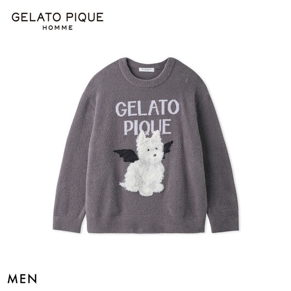ジェラートピケ オム メンズ HALLOWEEN ナイトパレードDOGSジャガードプルオーバー ジェラピケ パジャマ GELATO PIQUE HOMME ハロウィン