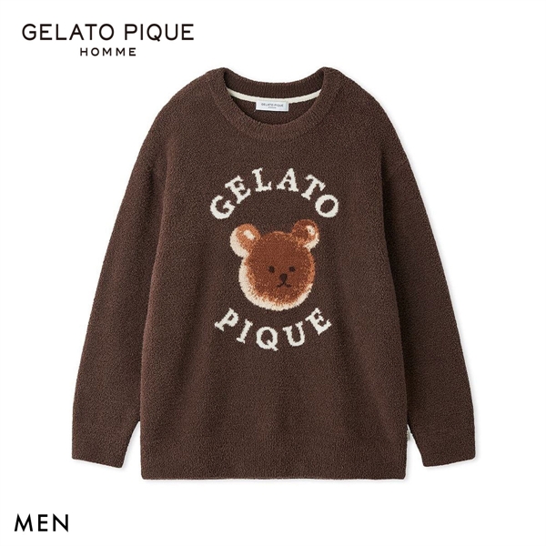 ジェラートピケ オム メンズ ベビモコアニマルブレッドジャガードプルオーバー ジェラピケ ルームウェア GELATO PIQUE HOMME