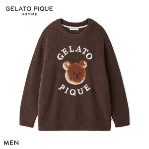 ジェラートピケ オム メンズ ベビモコアニマルブレッドジャガードプルオーバー ジェラピケ ルームウェア GELATO PIQUE HOMME