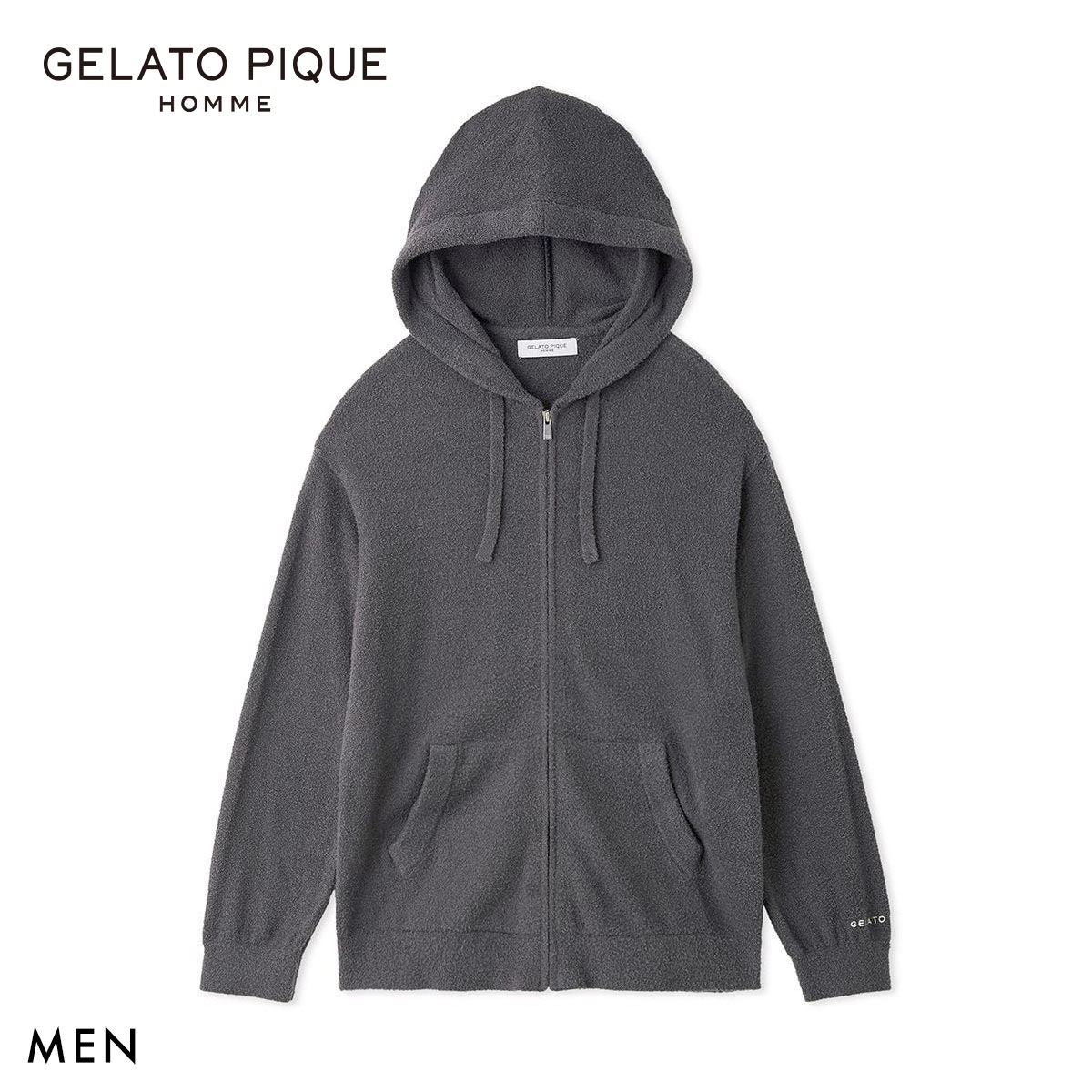 ジェラートピケ オム メンズ 調温スムーズィーパーカ ジェラピケ GELATO PIQUE(DGY-濃グレー-M)