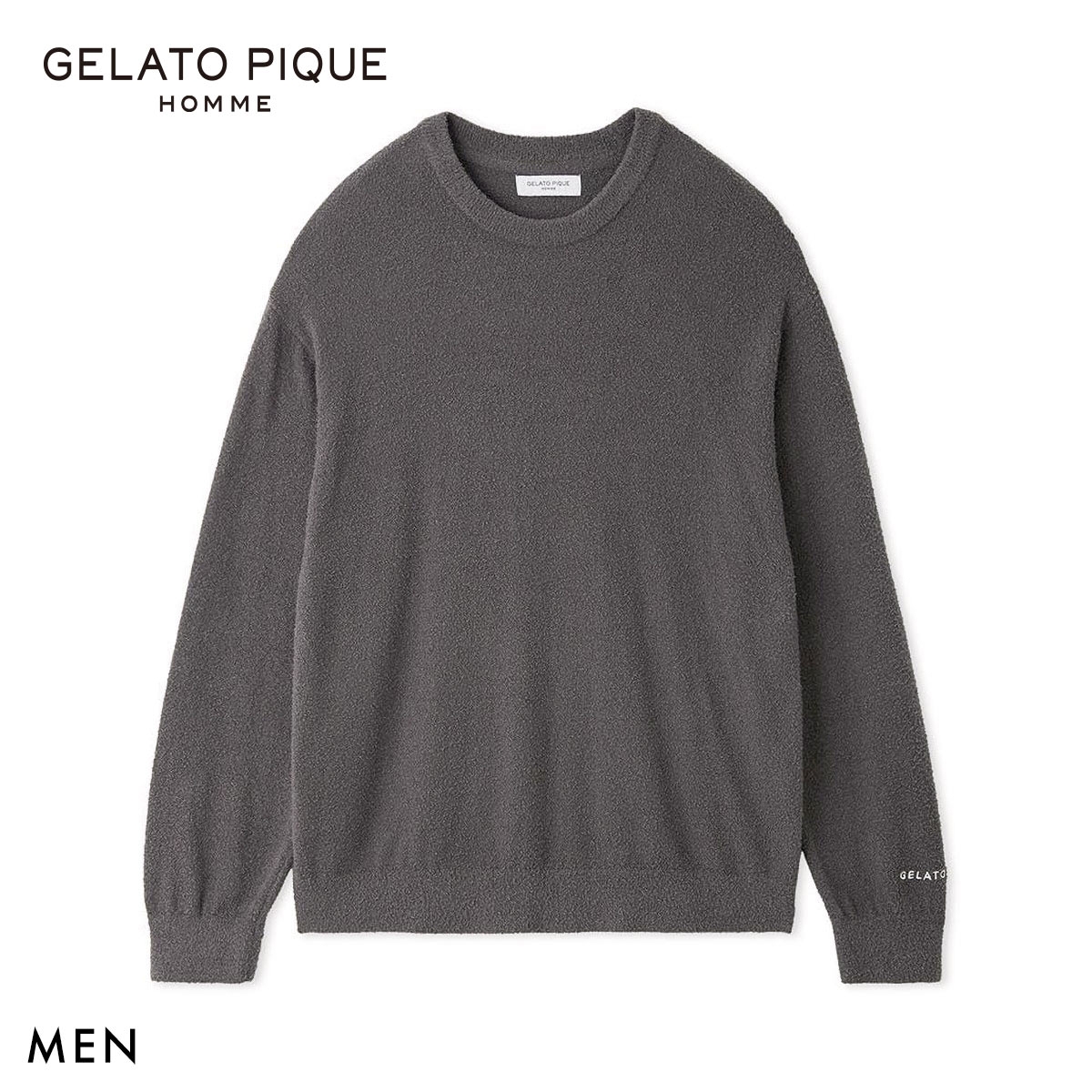 ジェラートピケ オム メンズ 調温スムーズィープルオーバー ジェラピケ GELATO PIQUE(DGY-濃グレー-M)