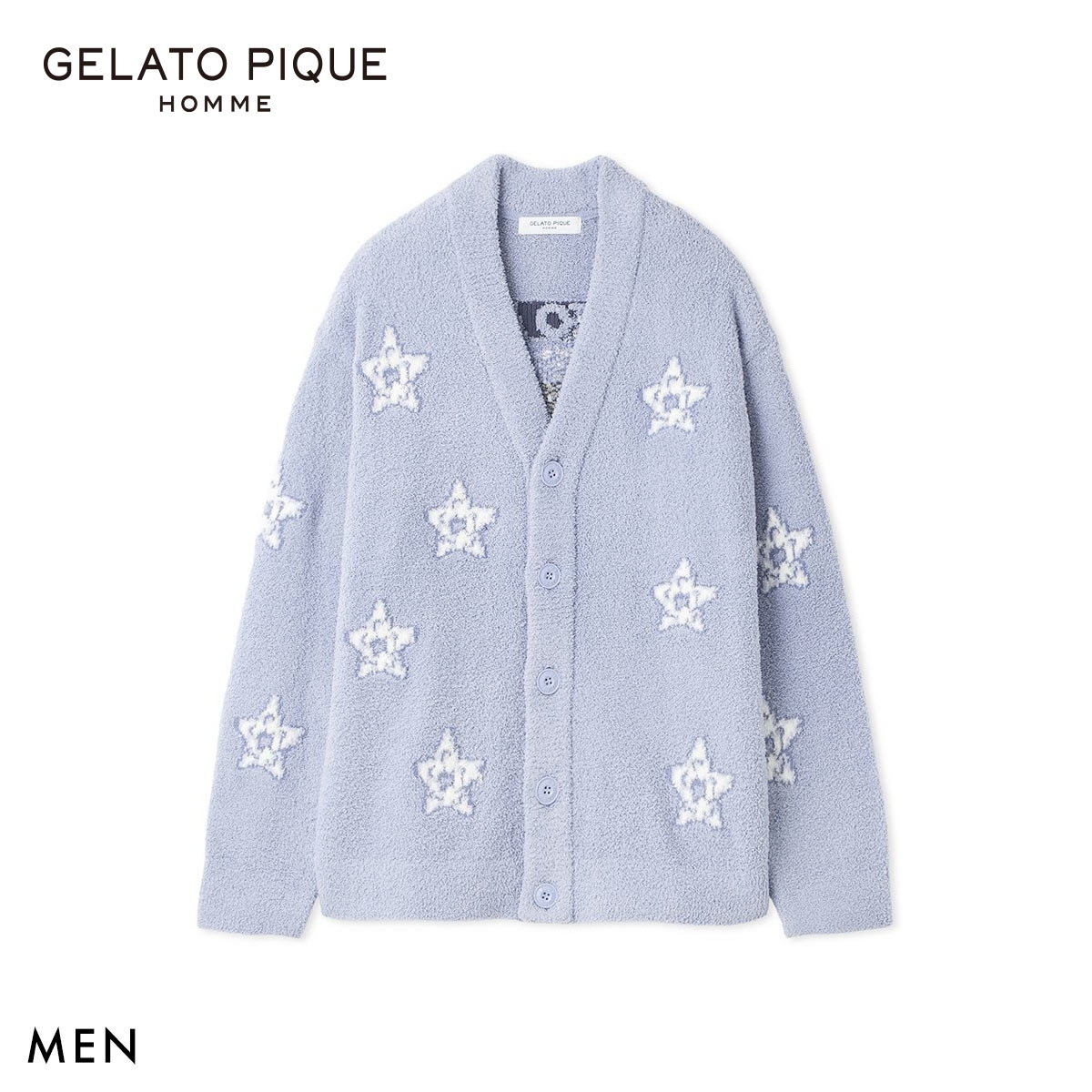 ジェラートピケ オム メンズ ベビモコスペースシッププルオーバー ジェラピケ パジャマ ルームウェア gelato pique HOMME(BU-ブルー-M)