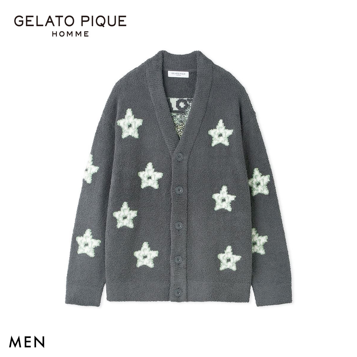 ジェラートピケ オム メンズ ベビモコスペースシッププルオーバー ジェラピケ パジャマ ルームウェア gelato pique HOMME(DGY-濃グレー-M)