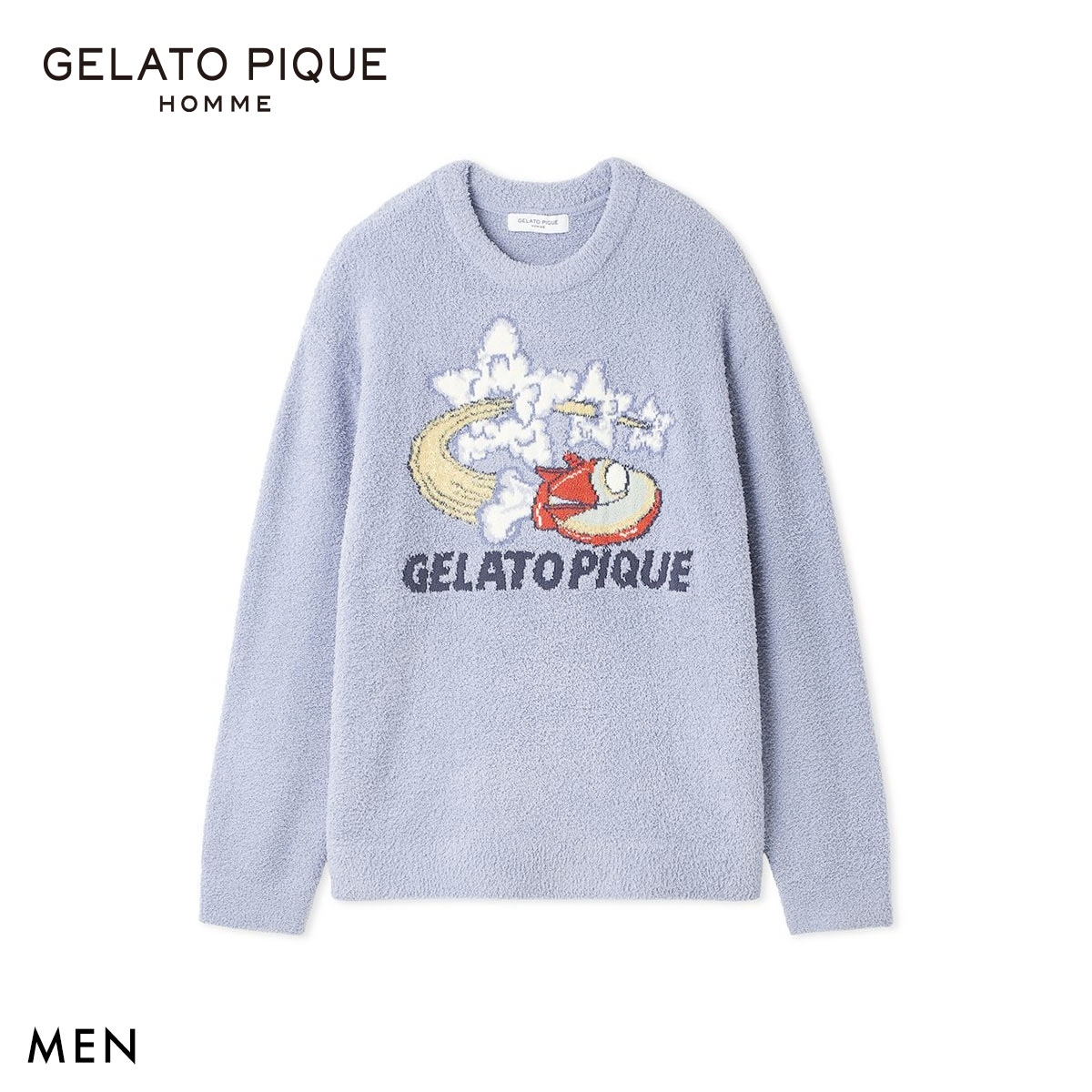 ジェラートピケ オム メンズ ベビモコスペースシッププルオーバー ジェラピケ パジャマ ルームウェア gelato pique HOMME(BU-ブルー-M)