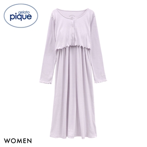 ジェラートピケ レディース マタニティリブワンピース カップイン パッド付き パジャマ ルームウェア ジェラピケ gelato pique