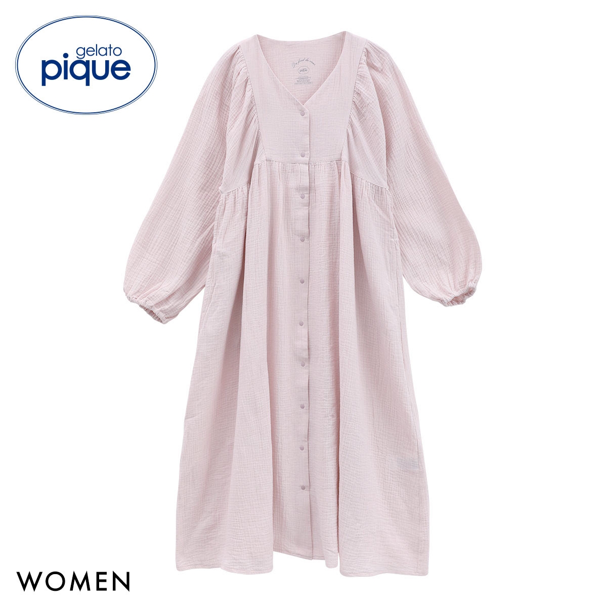 ジェラートピケ レディース マタニティガーゼワンピース ジェラピケ パジャマ ルームウェア gelato pique(PI-ピンク-Free)