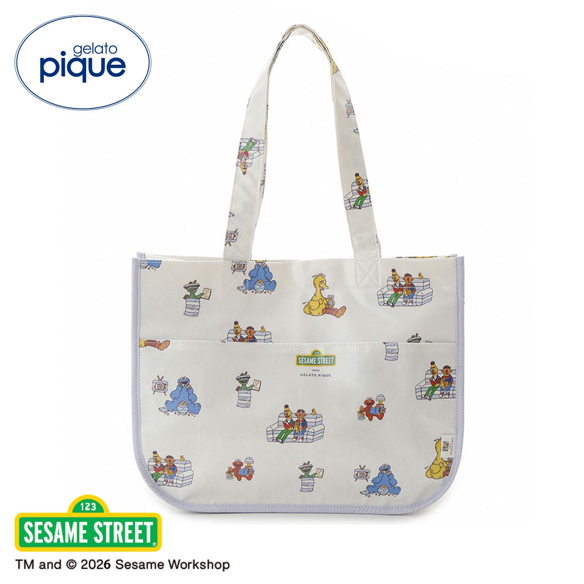 ジェラートピケ SESAME STREET 総柄ママバッグ ジェラピケ セサミストリート gelato pique