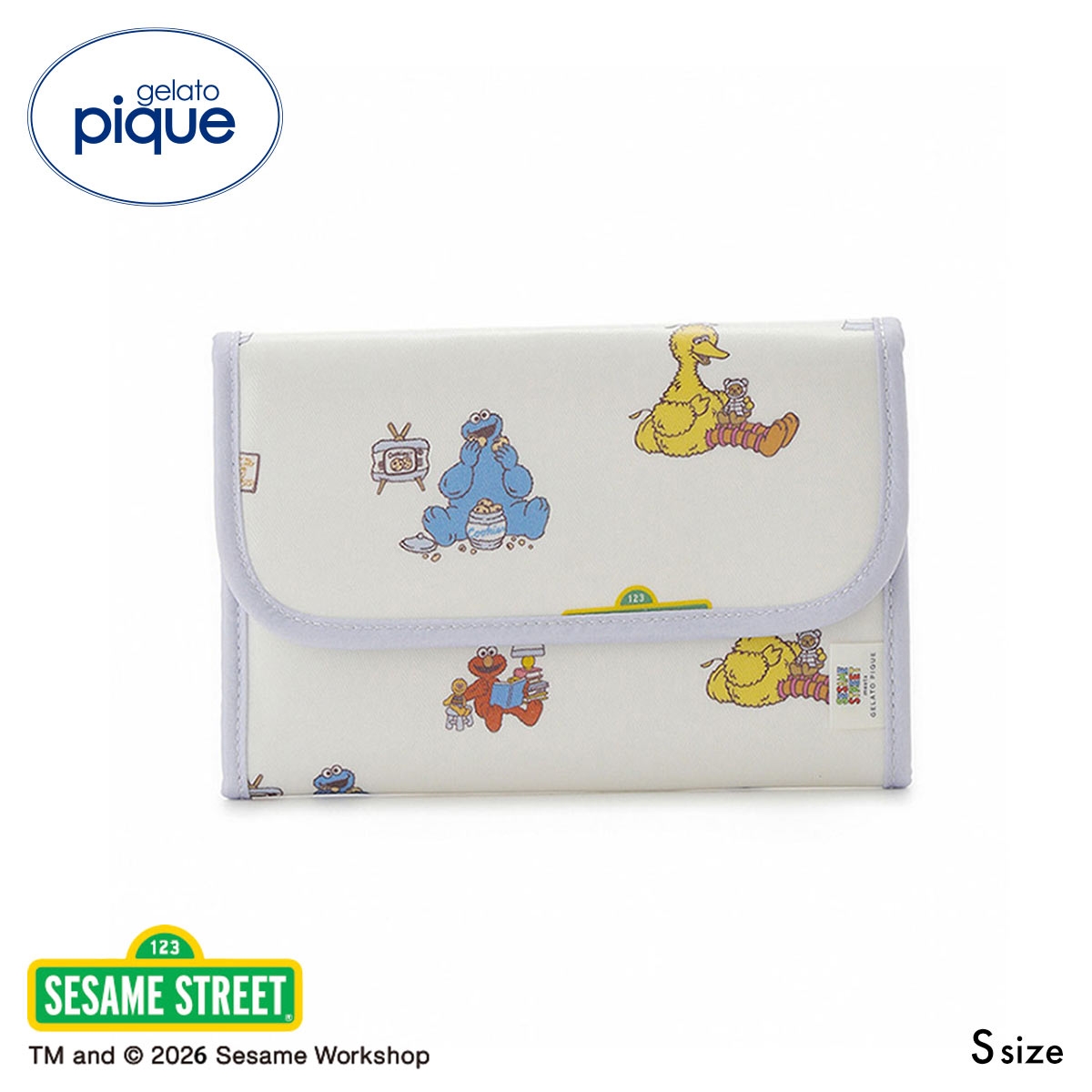 ジェラートピケ SESAME STREET 総柄母子手帳ケースS ジェラピケ セサミストリート gelato pique(OW-オフホワイト-S)