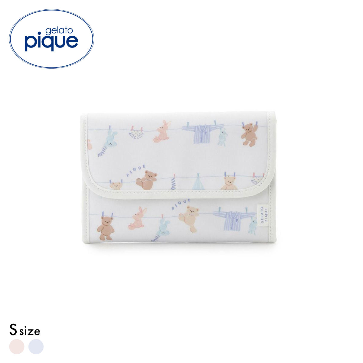 ジェラートピケ ウォッシングアニマル柄母子手帳ケースS ジャバラ ジェラピケ gelato pique ジェラピケ(BU-ブルー-S)