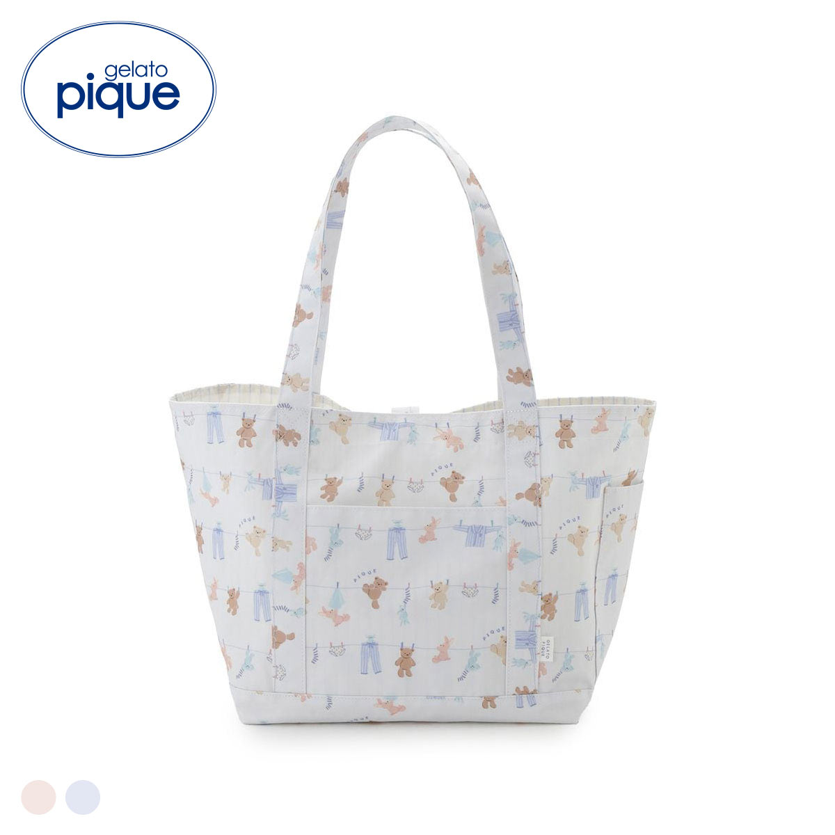 ジェラートピケ ウォッシングアニマル柄ママバッグ ジェラピケ gelato pique(BU-ブルー-Free)