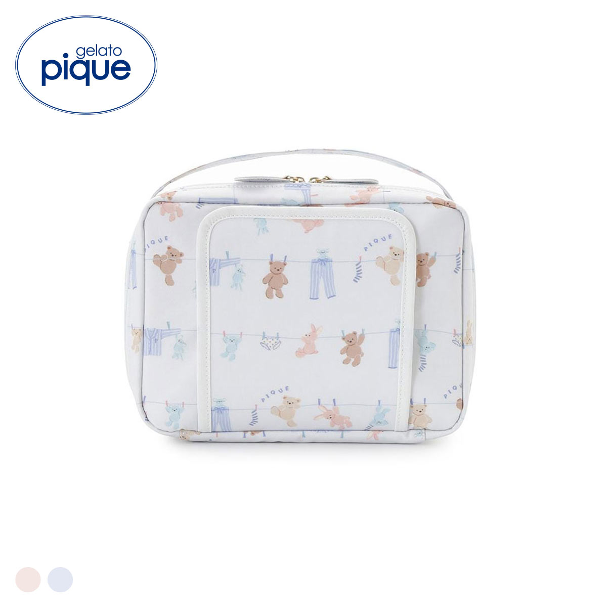 ジェラートピケ ウォッシングアニマル柄おむつポーチ ジェラピケ gelato pique ジェラピケ(BU-ブルー-Free)