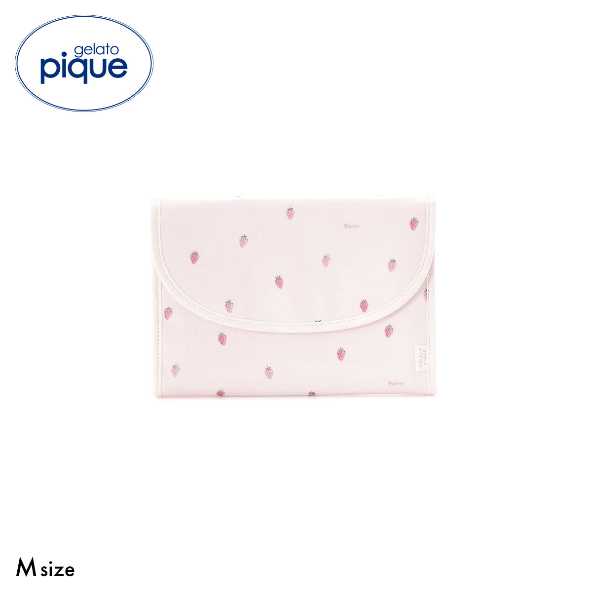 ジェラートピケ ストロベリー柄母子手帳ケースM ジャバラM ジェラピケ gelato pique(PI-ピンク-M)