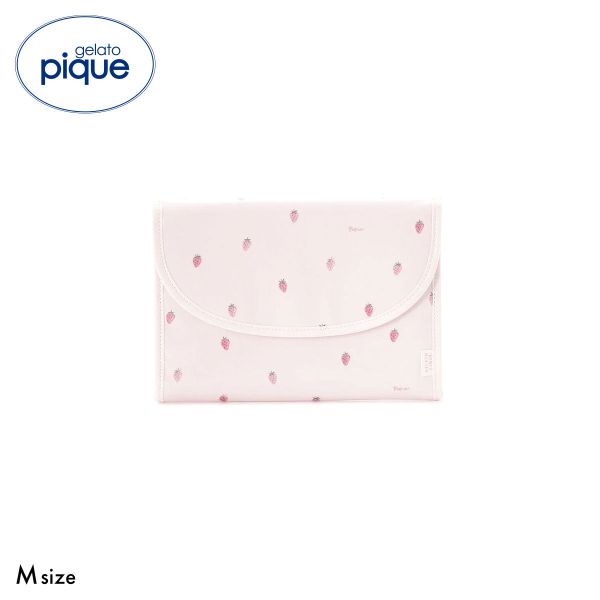 ジェラートピケ ストロベリー柄母子手帳ケースM ジャバラM ジェラピケ gelato pique