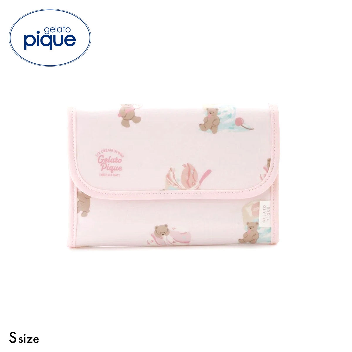 ジェラートピケ アイスクリームベア柄母子手帳ケースS ジャバラ ジェラピケ gelato pique ジェラピケ(PI-ピンク-S)
