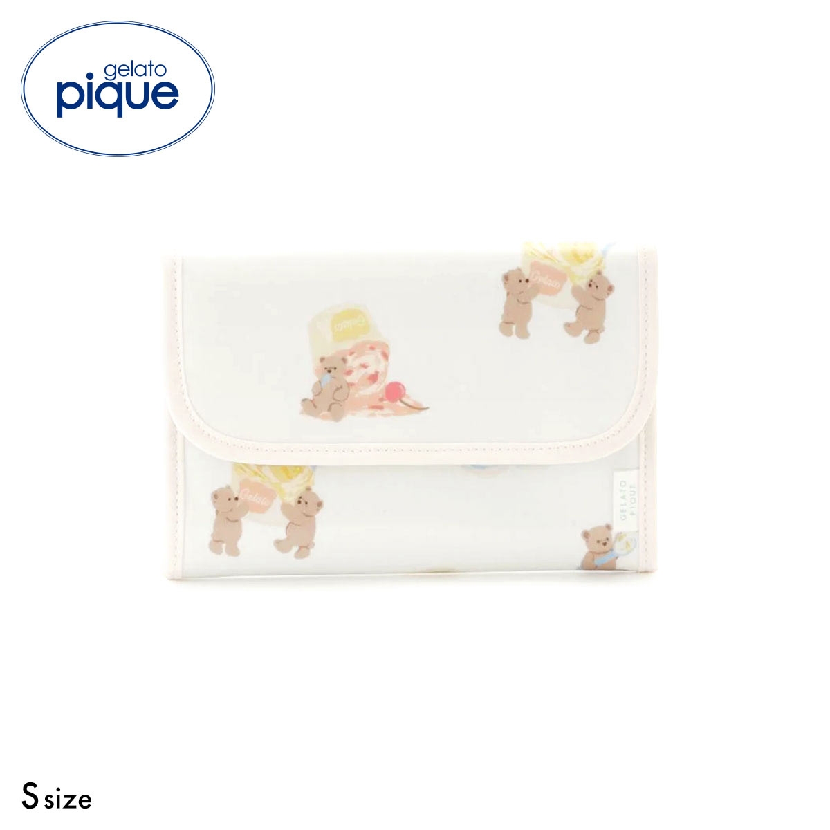 ジェラートピケ アイスクリームベア柄母子手帳ケースS ジャバラ ジェラピケ gelato pique ジェラピケ(CR-クリーム-S)