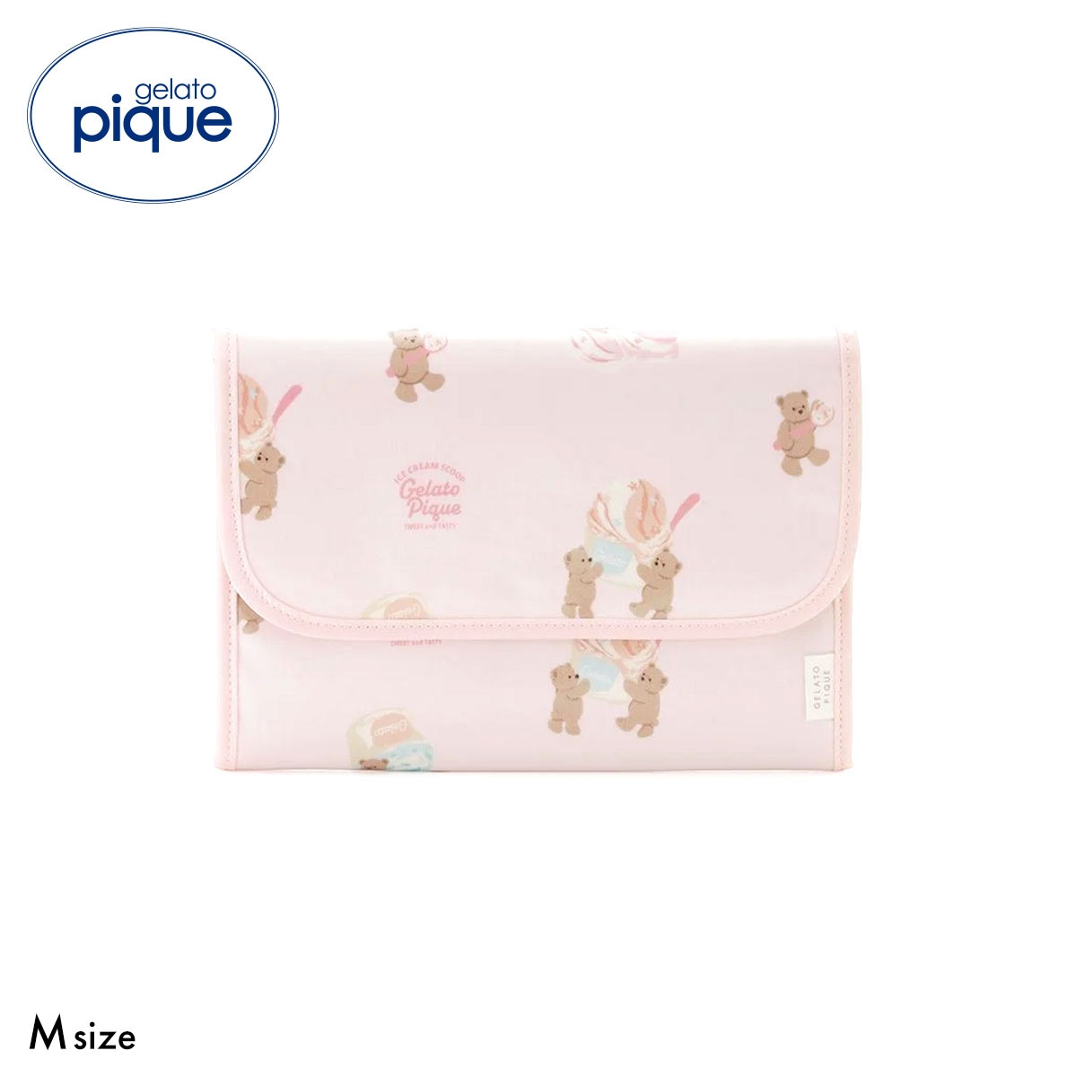 ジェラートピケ アイスクリームベア柄母子手帳ケースM ジャバラ ジェラピケ gelato pique ジェラピケ(PI-ピンク-M)