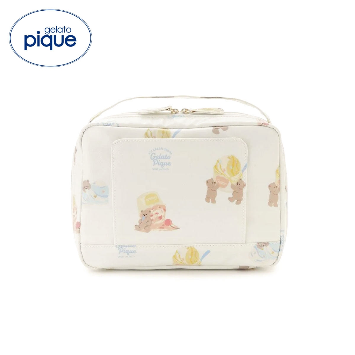 ジェラートピケ アイスクリームベア柄おむつポーチ ジェラピケ gelato pique(CR-クリーム-Free)