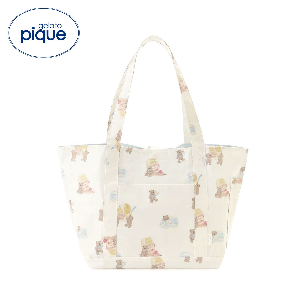 ジェラートピケ アイスクリームベア柄ママバッグ ジェラピケ gelato pique(CR-クリーム-Free)