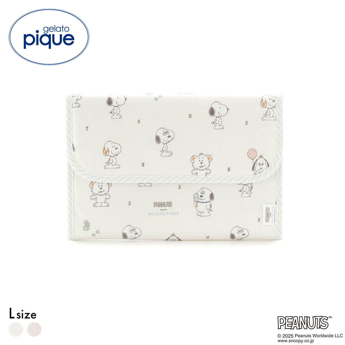 ジェラートピケ キッズアンドベイビー gelato pique PEANUTS PUPPIES トイボックス柄母子手帳ケースL ジェラピケ スヌーピー(CR-クリーム-L)