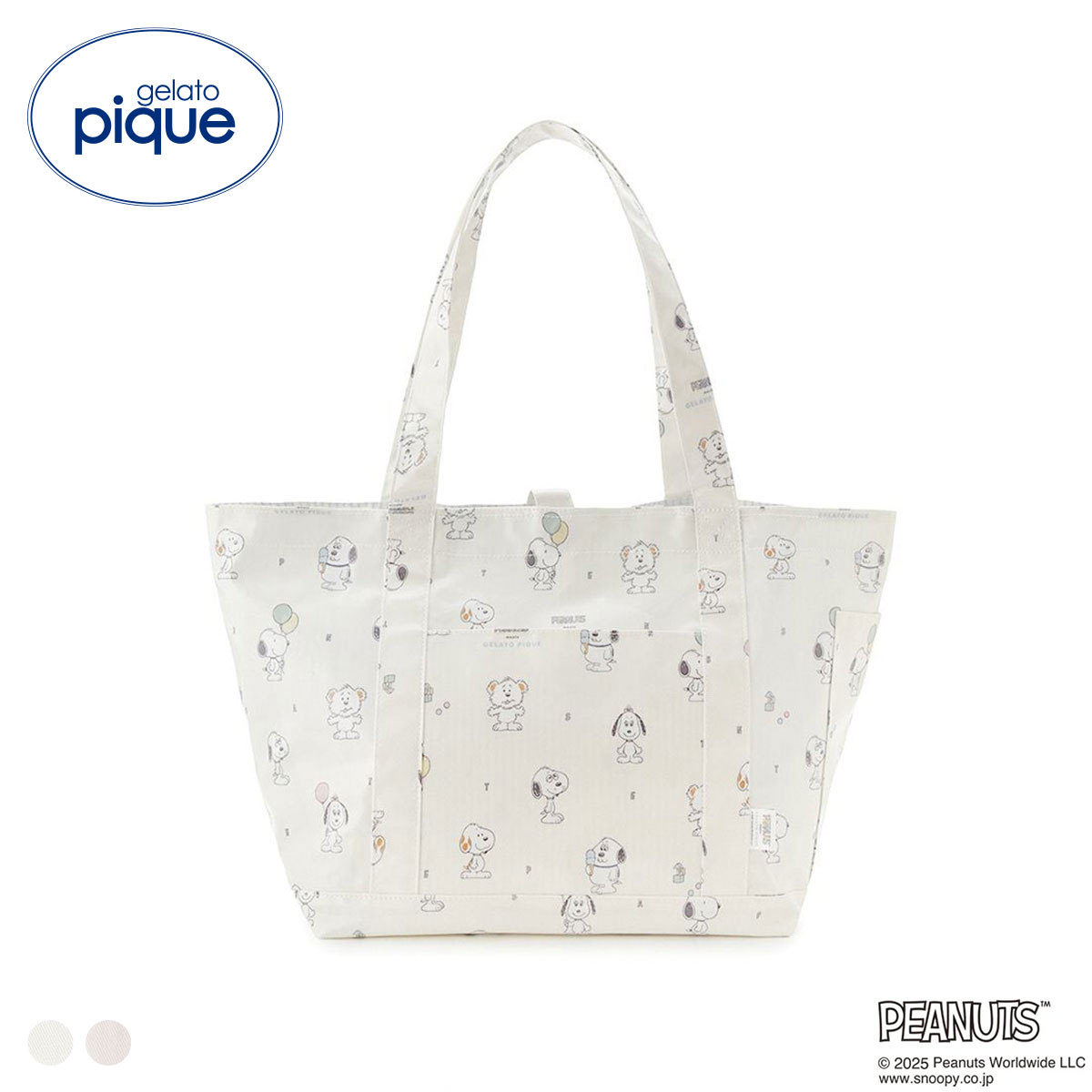 ジェラートピケ キッズアンドベイビー gelato pique PEANUTS PUPPIES 総柄ママバッグ トイボックス柄 ジェラピケ スヌーピー(CR-クリーム-Free)
