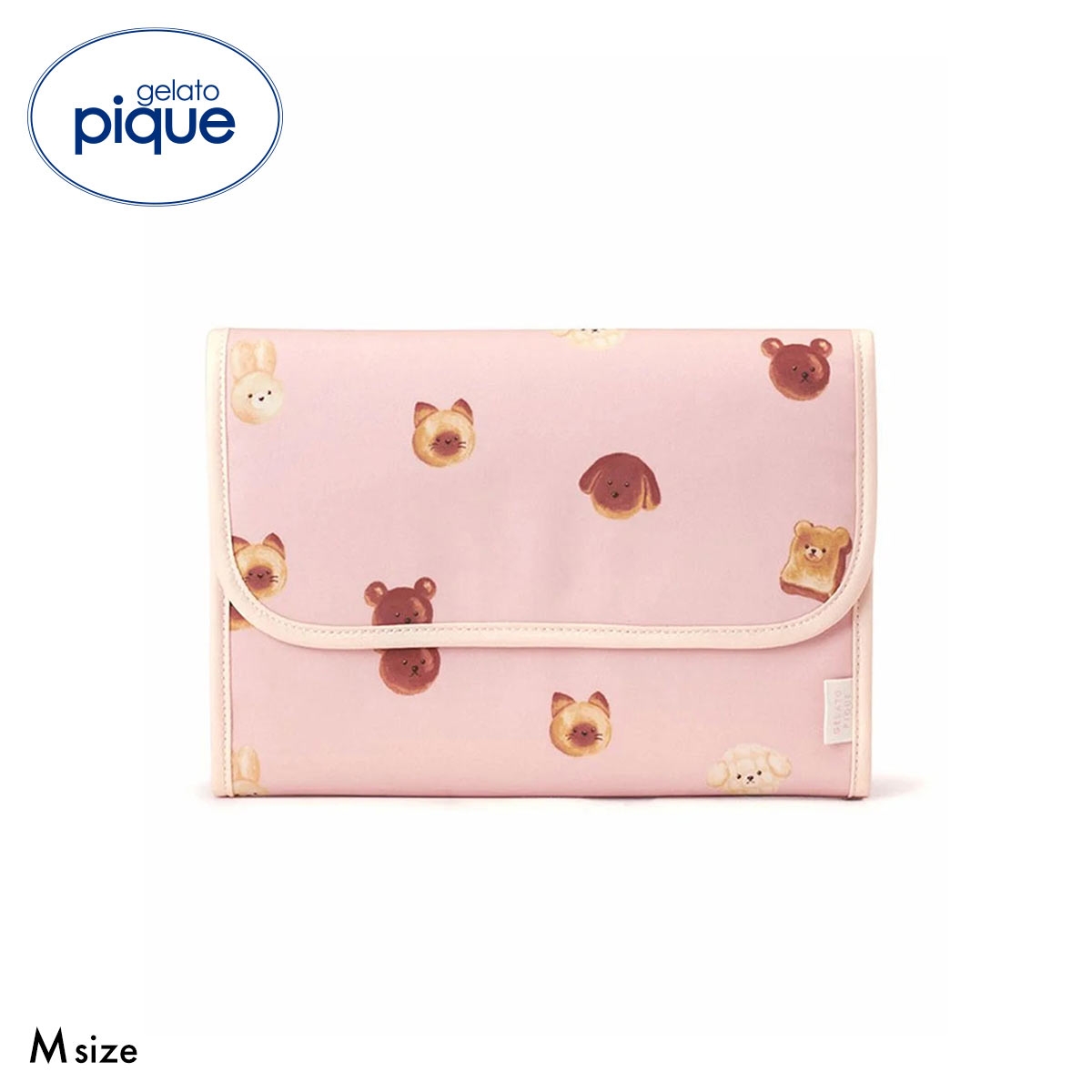 ジェラートピケ 抗菌防臭 アニマルブレッド母子手帳ケースM ジェラピケ gelato pique(PI-ピンク-M)