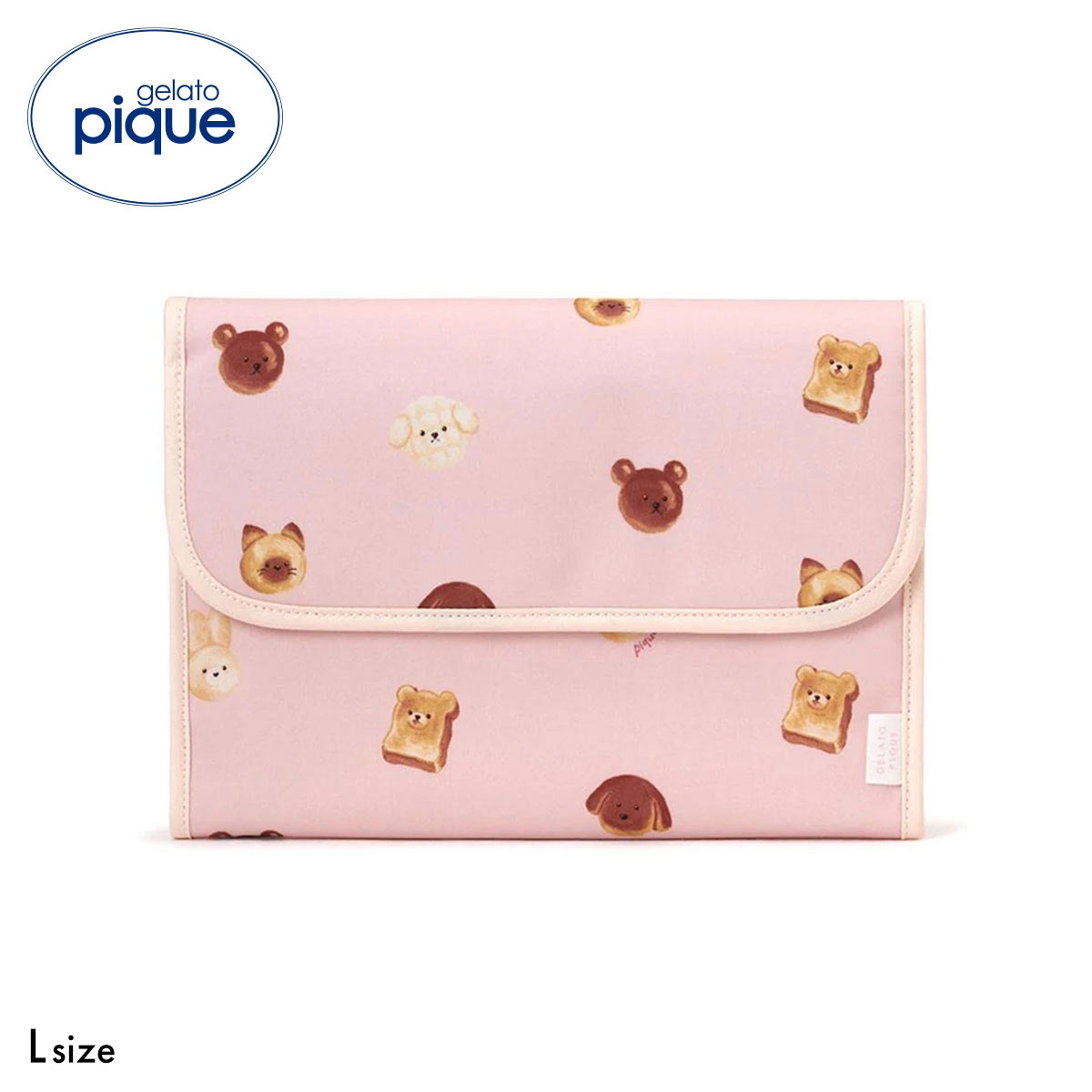 ジェラートピケ 抗菌防臭 アニマルブレッド母子手帳ケースL ジェラピケ gelato pique(PI-ピンク-L)