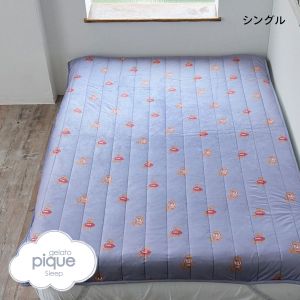 ジェラートピケ スリープ HOLIDAY ベア柄プリント敷きパッド（シングル） ジェラピケ gelato pique Sleep