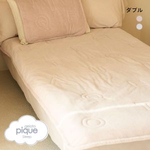 ジェラートピケ スリープ ランダムロゴキルト敷きパッド(ダブル) ジェラピケ gelato pique Sleep