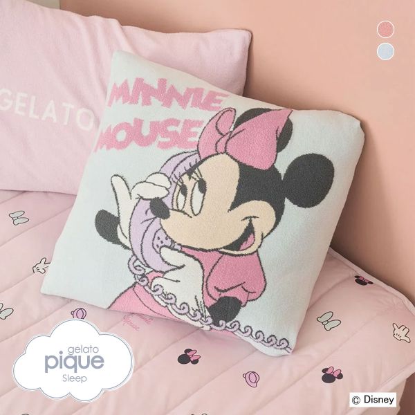 ジェラートピケ スリープ ディズニー Mickey&Minnie ジャガードクッションカバー ジェラピケ gelato pique Sleep Disney
