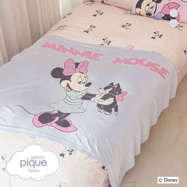 ジェラートピケ スリープ ディズニー Mickey&Minnie ジャガードハーフケット ジェラピケ gelato pique Sleep Disney