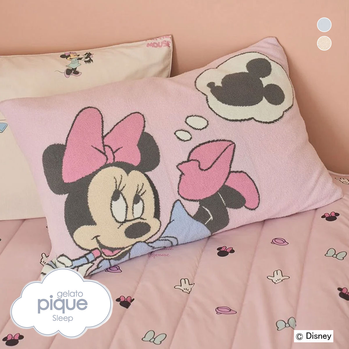 ジェラートピケ スリープ ディズニー Mickey&Minnie ジャガードピローケース ジェラピケ gelato pique Sleep Disney(B-Free)