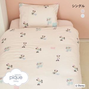 ジェラートピケ スリープ ディズニー Mickey&Minnie プリント2点セット(シングル) ジェラピケ gelato pique Sleep Disney